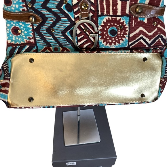 GUESS Boho Tribal Canvas Handbag - Picture 7 of 8